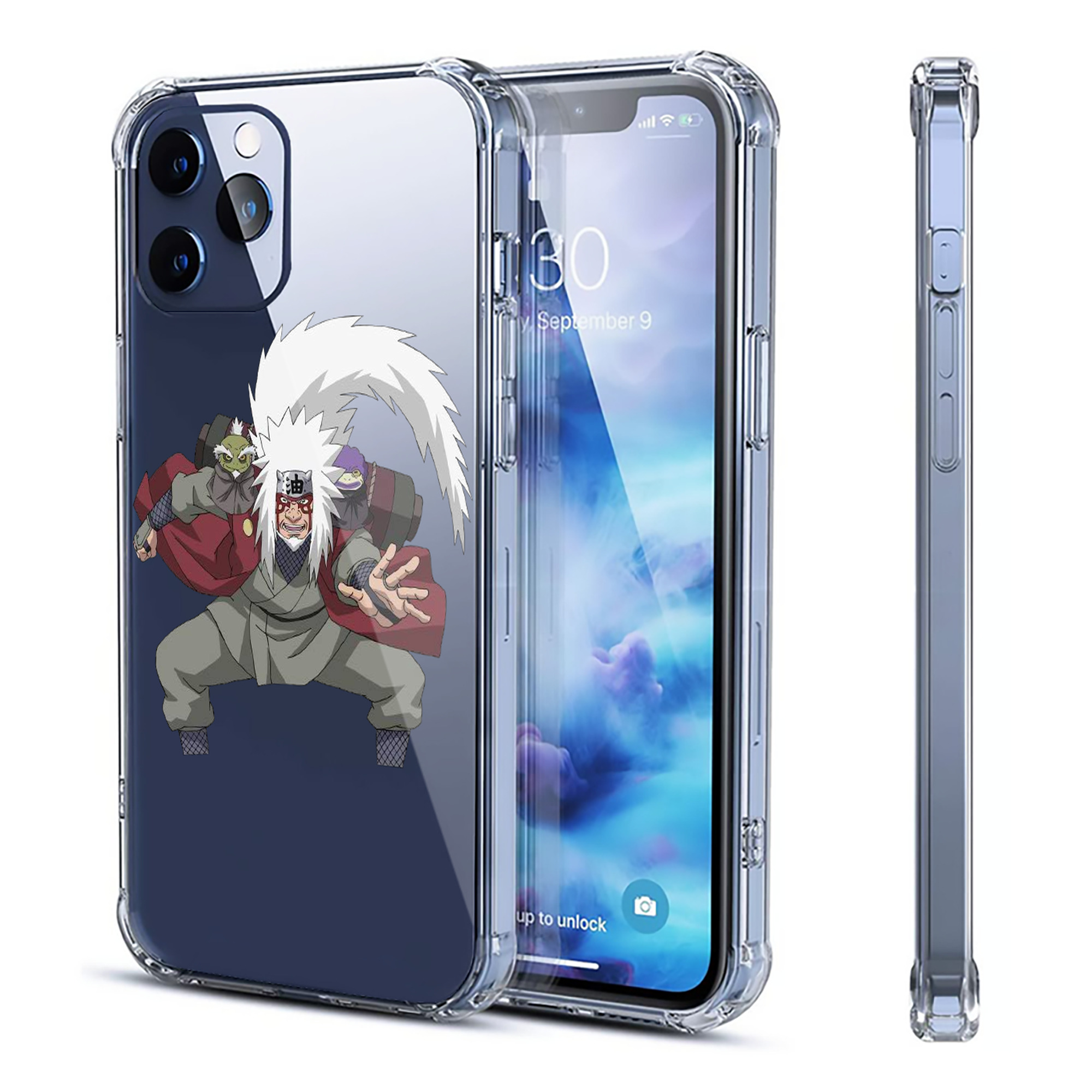 （画像用） NARUTO -ナルト- 自来也（じらいや） Jiraiya 【iPhone 12シリーズ対応】透明スマホケース（クリアソフトケース）